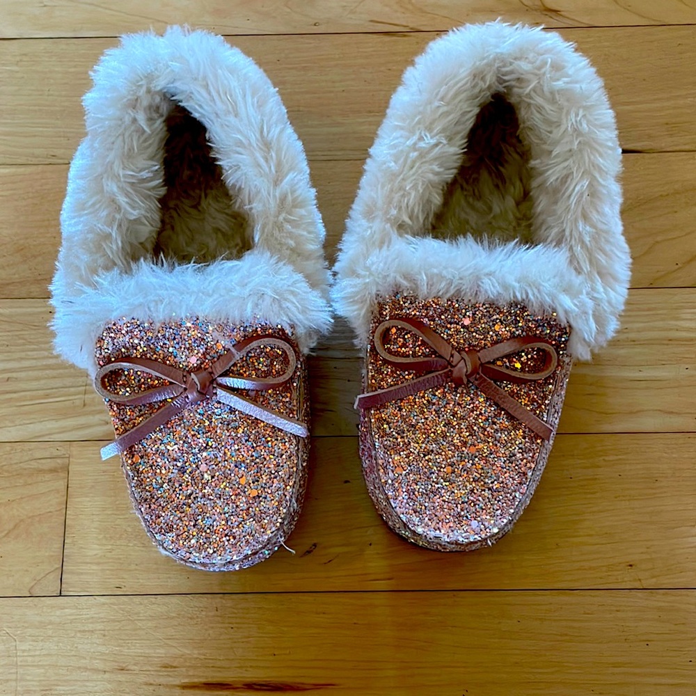 Pink glitter slippers